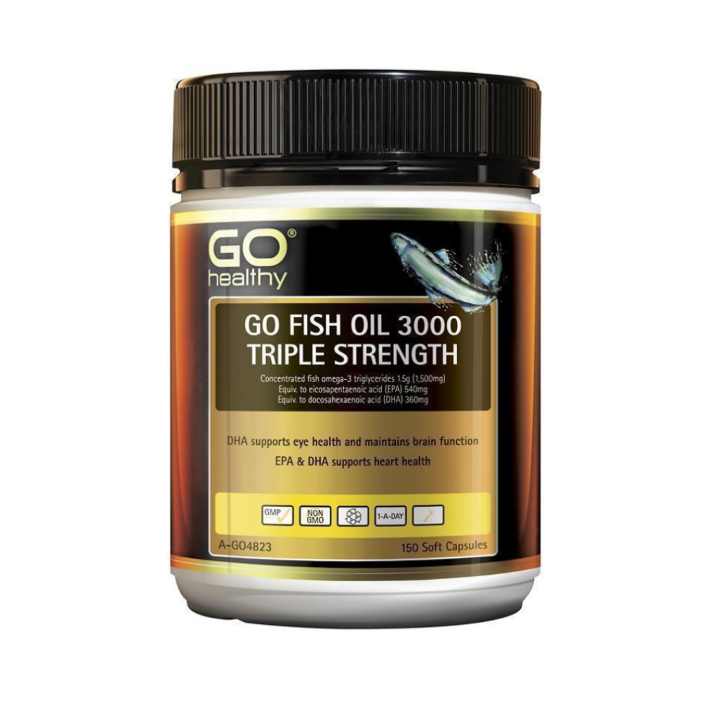 2瓶優惠-紐西蘭GO Healthy 高含量三倍魚油3000mg 150粒 效期09/2026