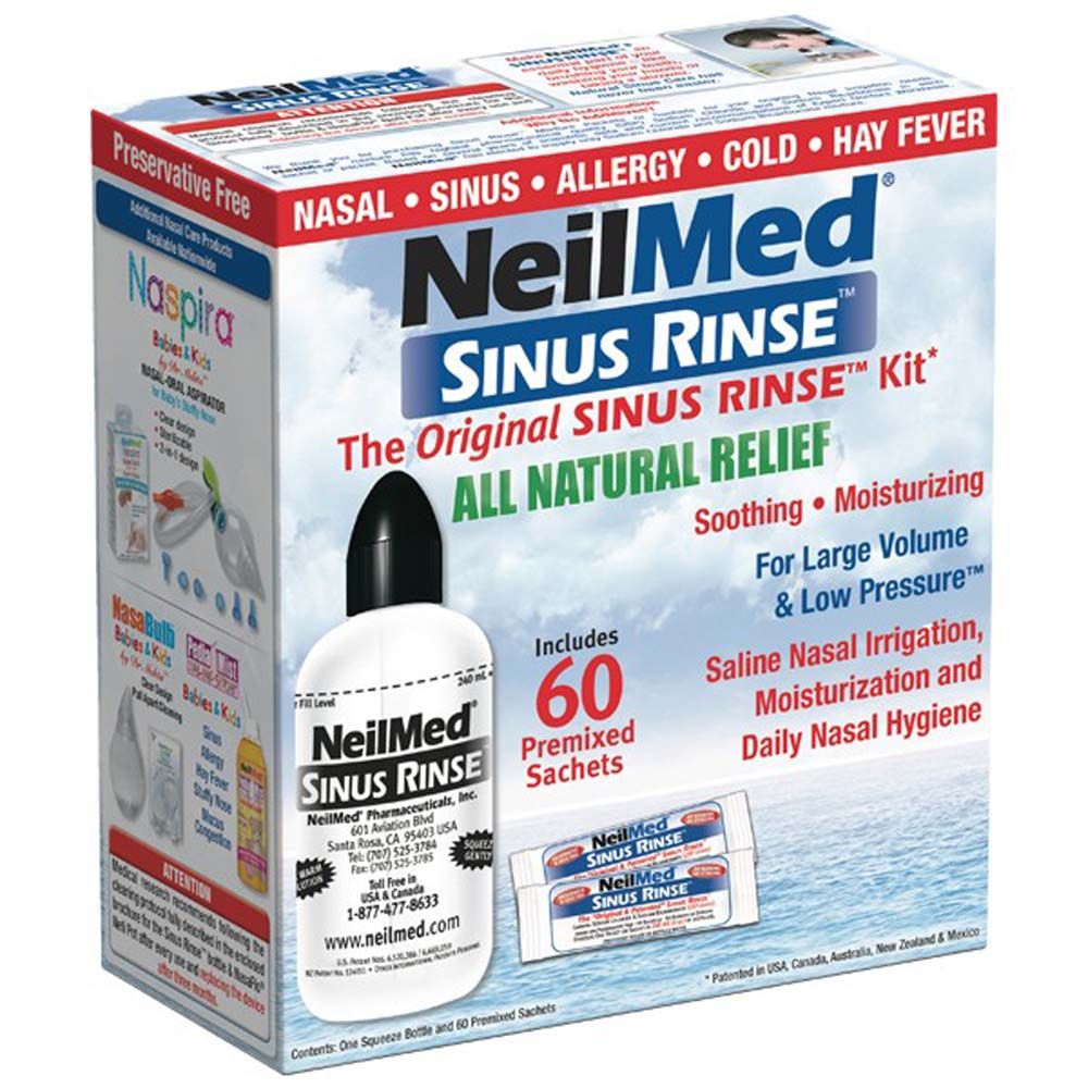 NeilMed 耐有美 塞那靈 鼻竇成人洗鼻器+洗鼻鹽 沖洗套裝60袋