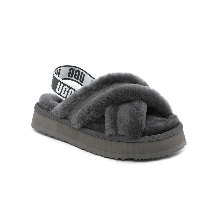 澳洲DK UGG Daffy毛絨拖鞋 灰色